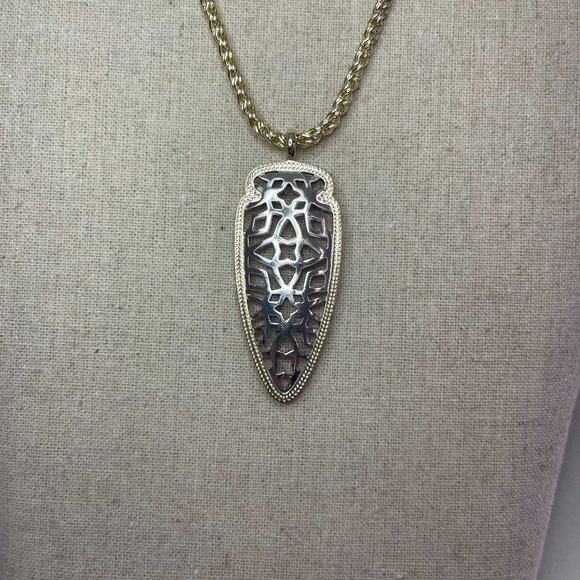 Kendra Scott Sadie Silver & Gold Arrowhead Necklace - Picture 2 of 3